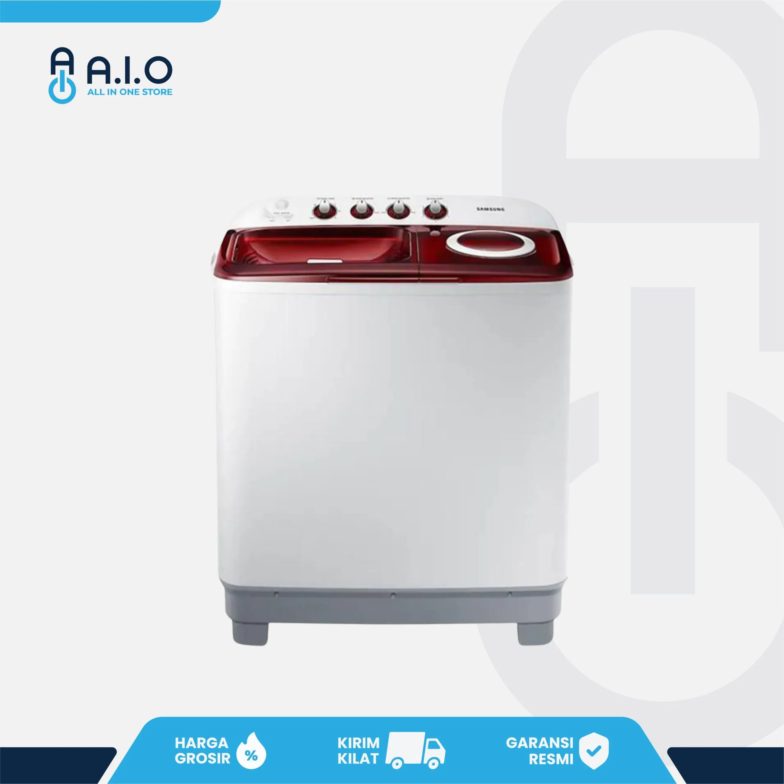SAMSUNG - MESIN CUCI 2 TABUNG 8.5 KG - WT85H3210 1 WT85H3210 RED FRONT