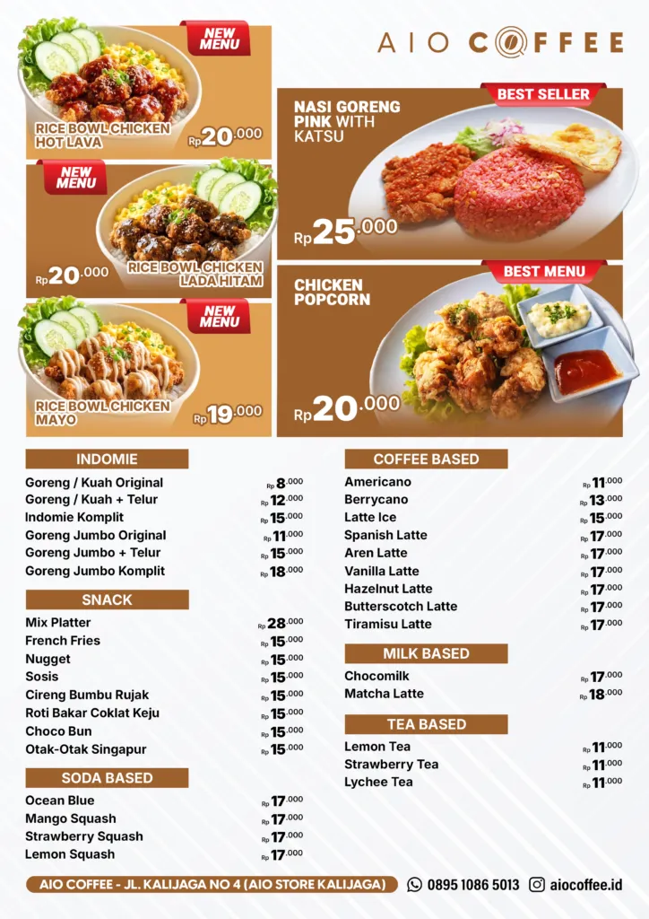 Menu AIO Coffee